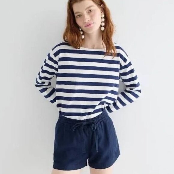 J. Crew Seaside Short in Linen Blend in Navy - Picture 1 of 11